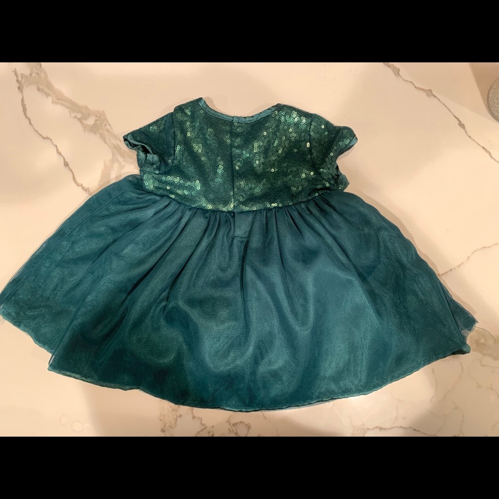 Sequin emerald green dress formal tulle photo